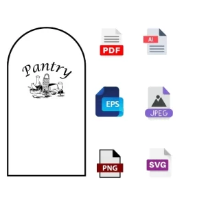 Pantry Door SVG File PNY-03 – Vertical Etched Glass Design