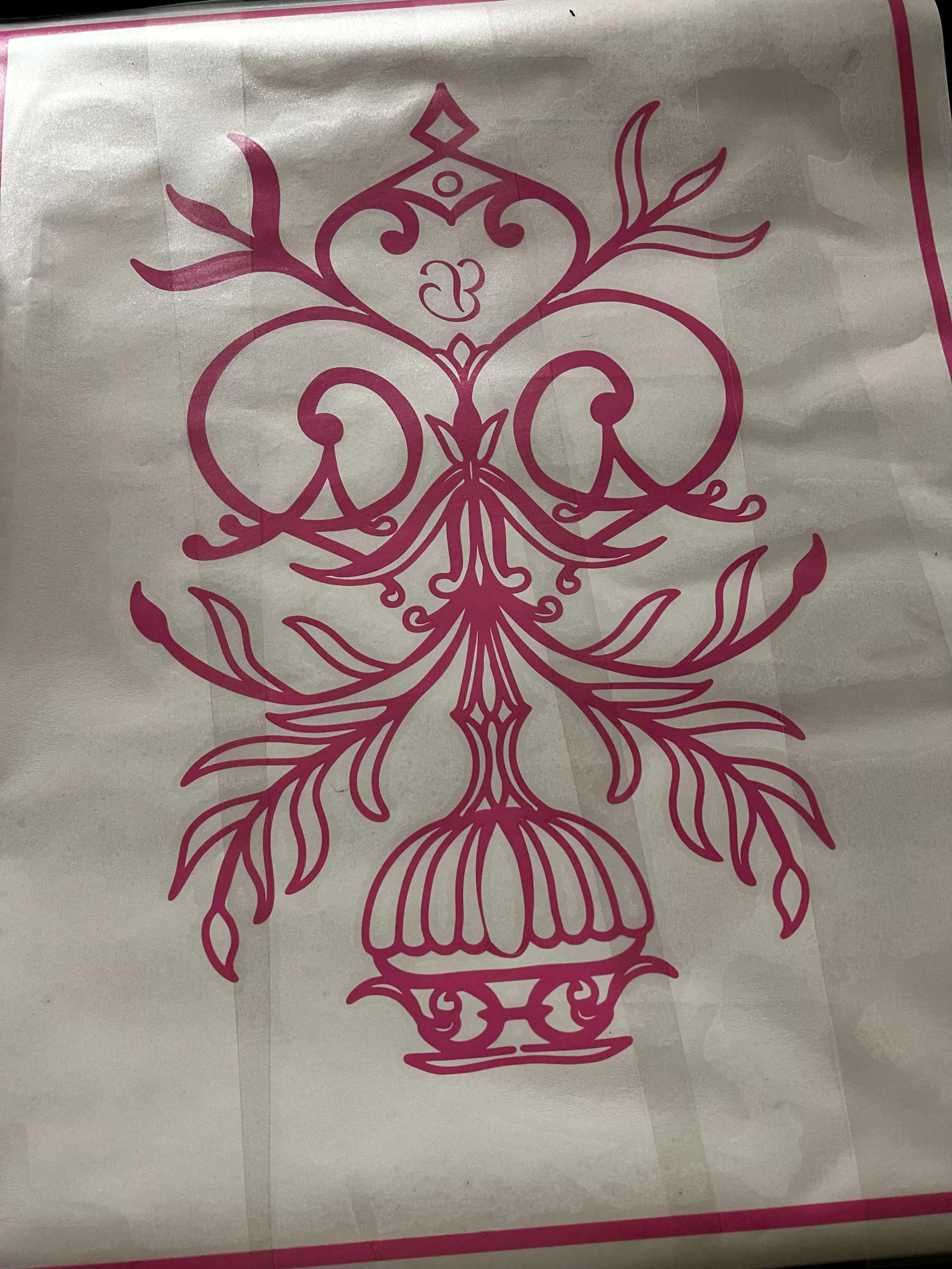 Digital sketch of custom etched glass design