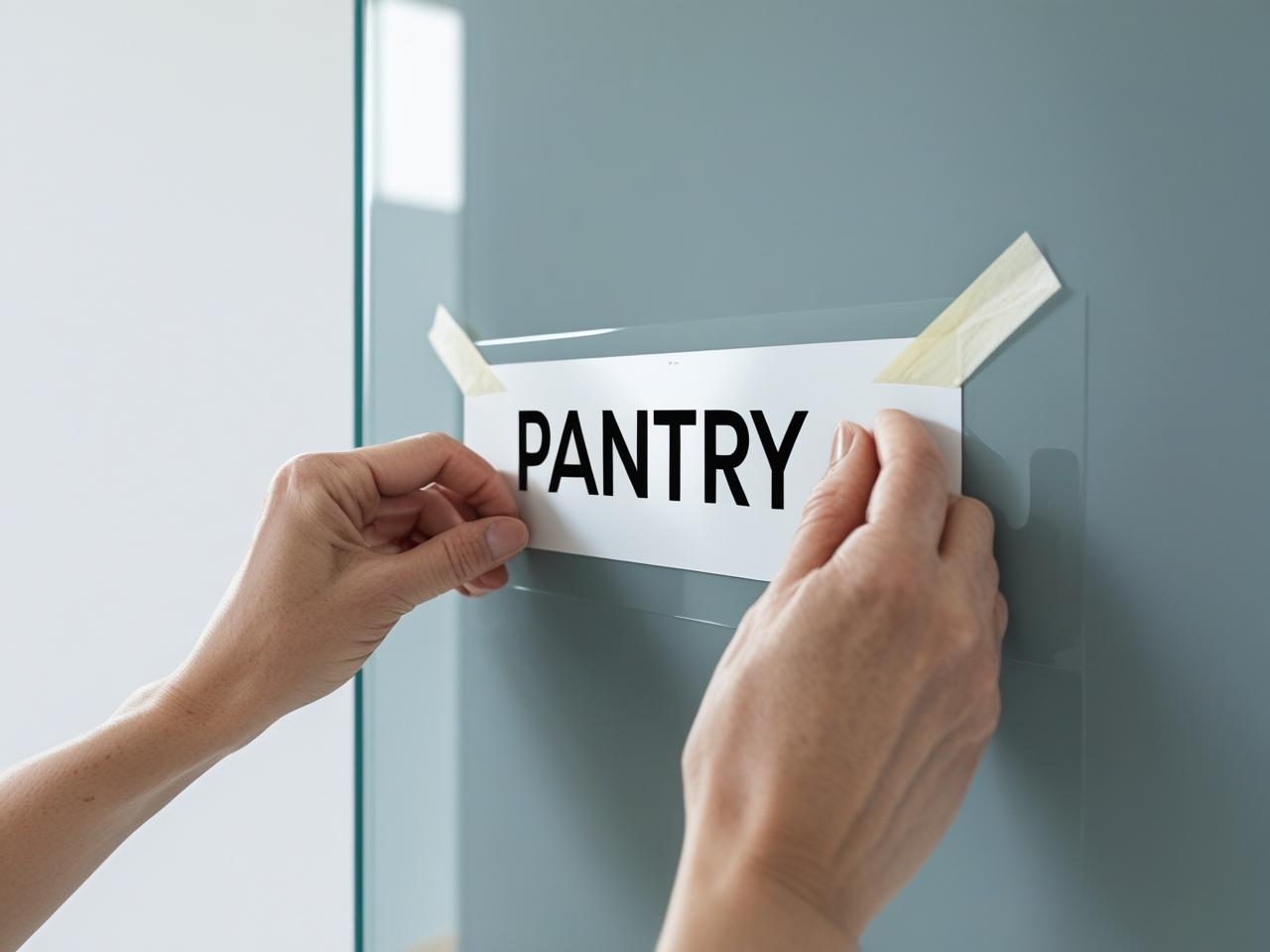 Vinyl decal aligned using masking tape hinge method on glass