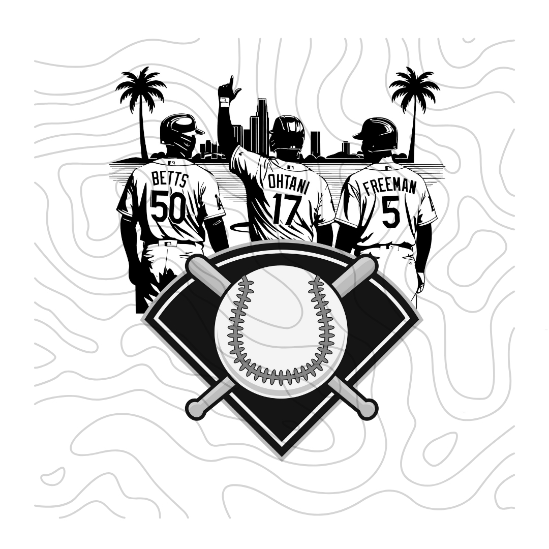 Dodgers SVG Bundle – 4 Designs 11 Black and white Dodgers baseball players illustration high quality vector