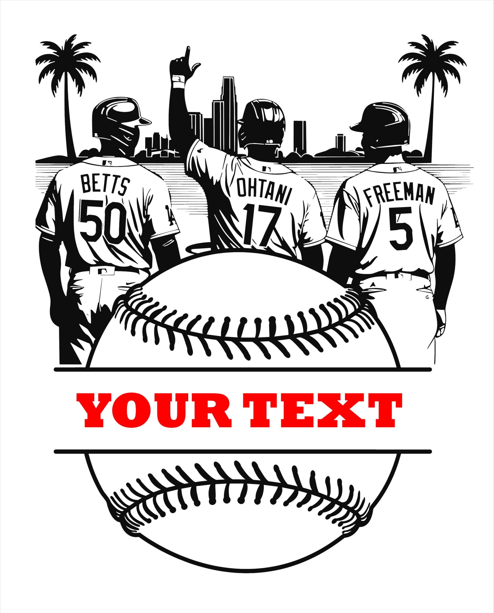 Dodgers SVG Bundle – 4 Designs 8 Los Angeles Dodgers players Ohtani Betts Freeman vector art SVG for Cricut