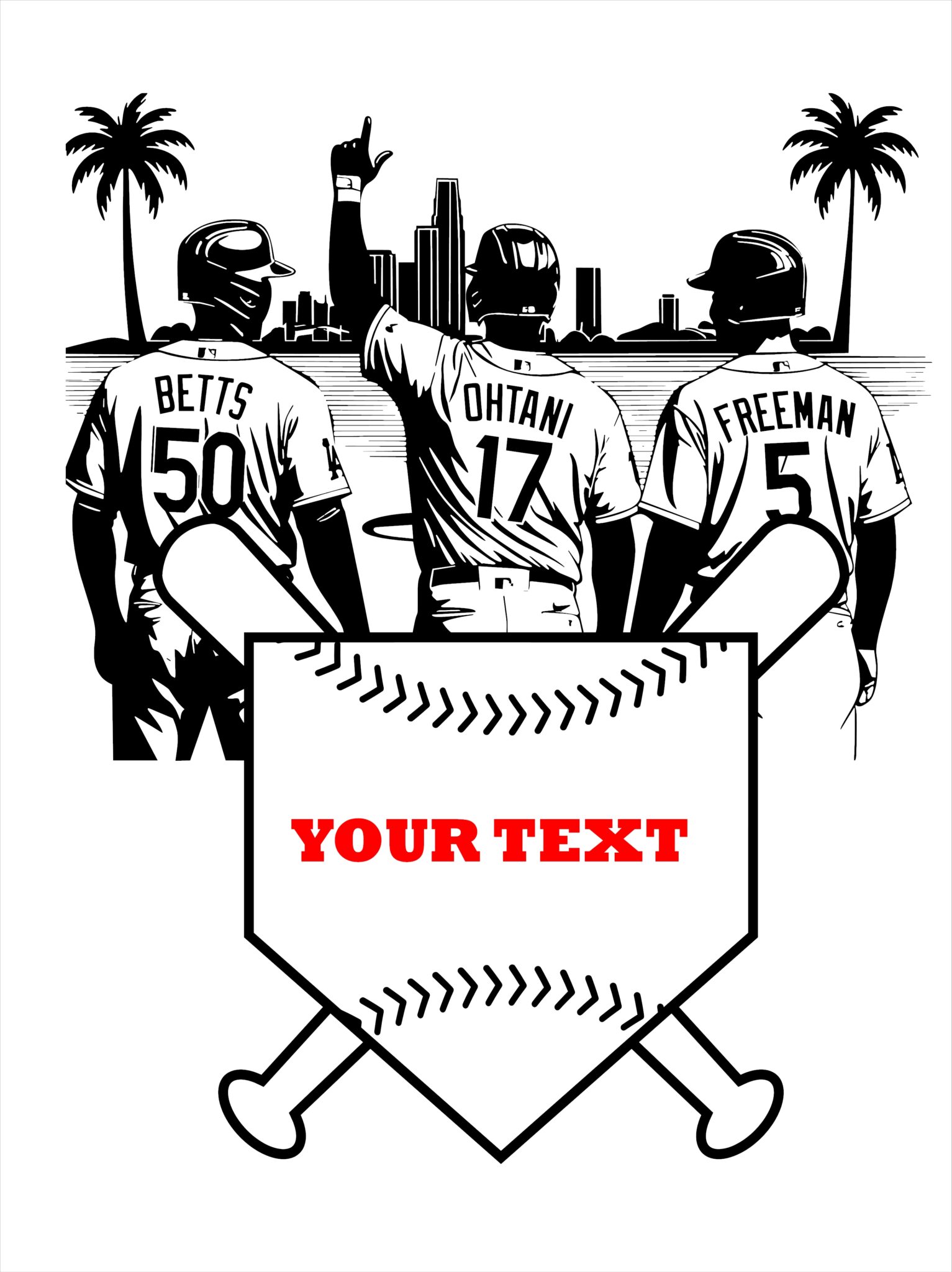 Dodgers SVG Bundle – 4 Designs 6 Los Angeles Dodgers players Ohtani Betts Freeman vector art SVG for Cricut