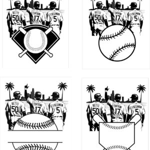 Dodgers players SVG bundle split baseball monogram and home plate vector designs