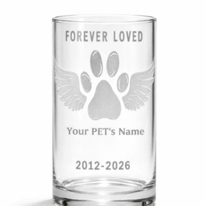 Ultimate Glass Etching – Home 1 Personalized Pet Memorial Glass Candle Holder