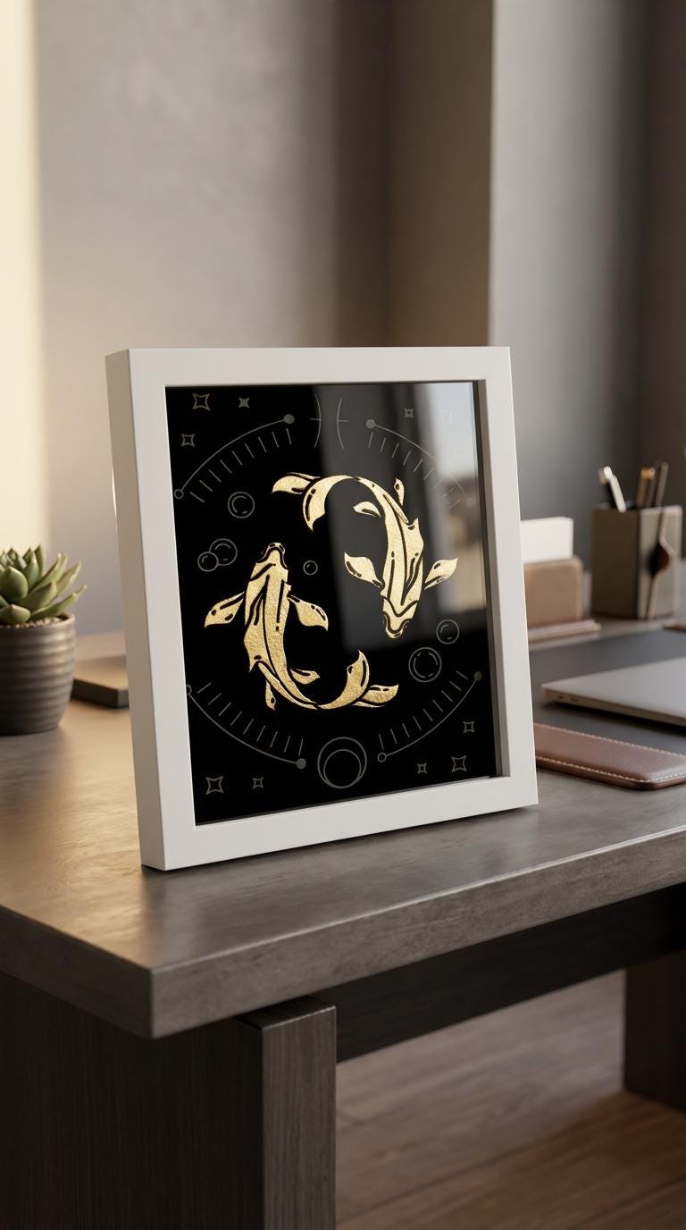 Pisces Zodiac Wall Art – Luxury Gold Leaf Glass 8 pisces zodiac wall art
