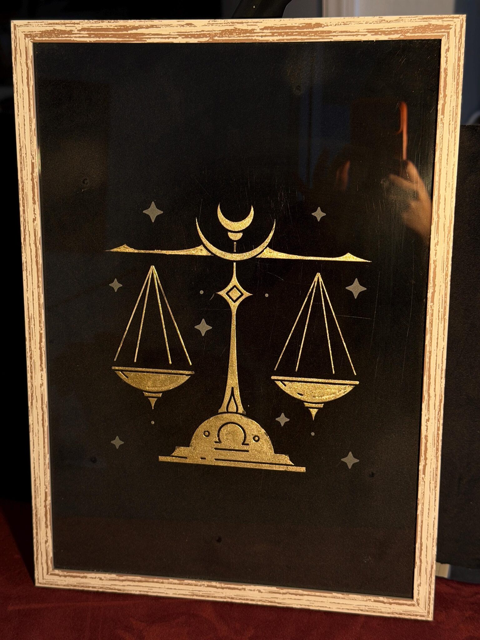 Libra Zodiac Wall Art – Luxury Gold Leaf Glass 6 Libra Zodiac Wall Art