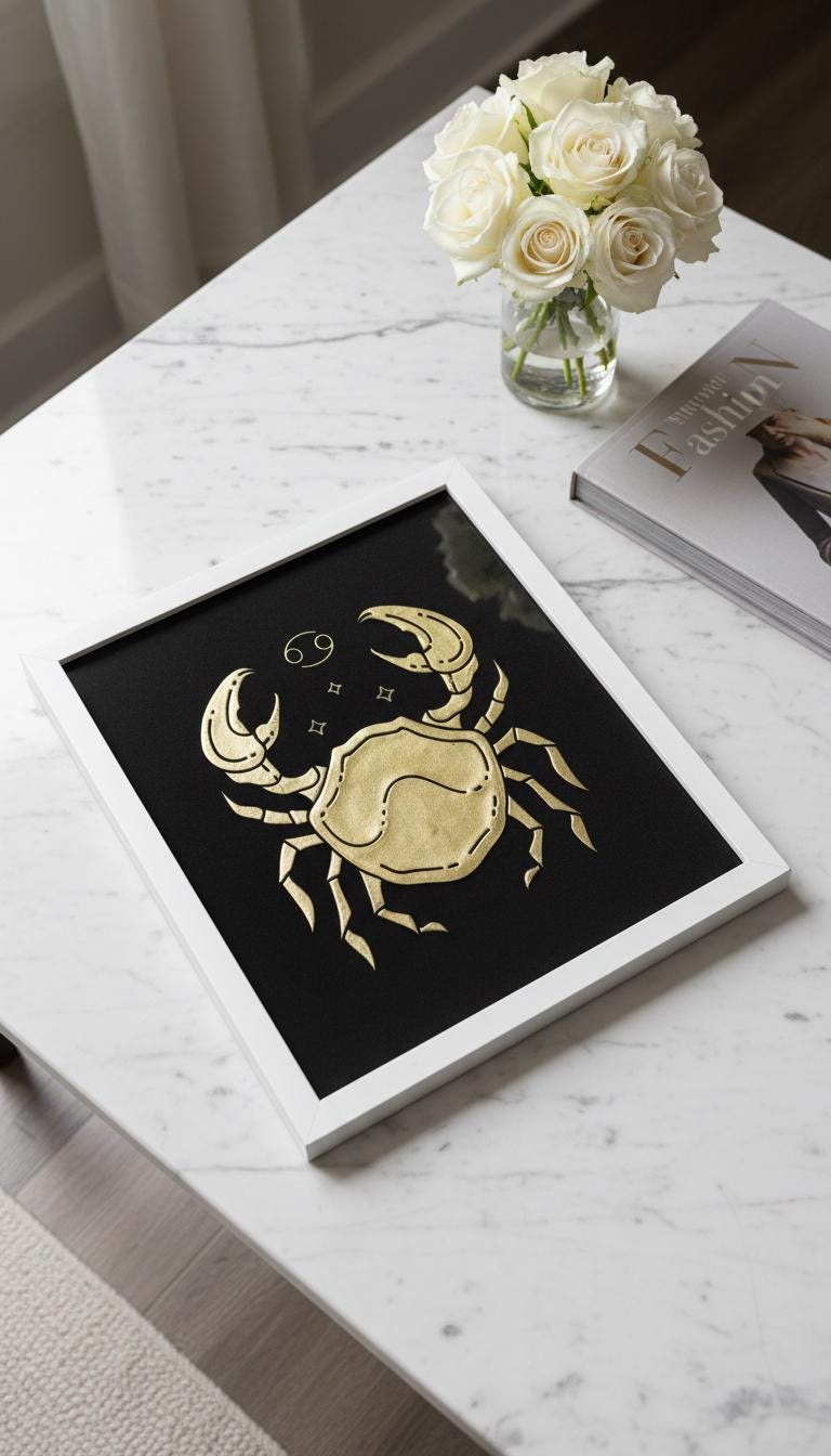 Cancer Crab Gold Leaf Art 1 Cancer Crab Gold Leaf Art